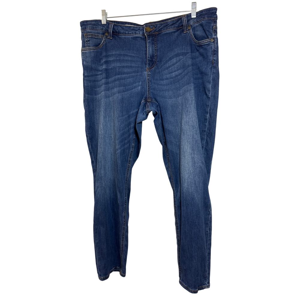 Kut from the Kloth 18 W Slouchy Boyfriend Feathered Blue Jeans